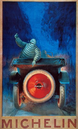 Publicité de 1921 pour la roue démontable Michelin et le pneu câblé - Albert Philibert