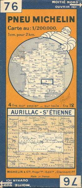 La carte Michelin d'Aurillac 15 - Cantal