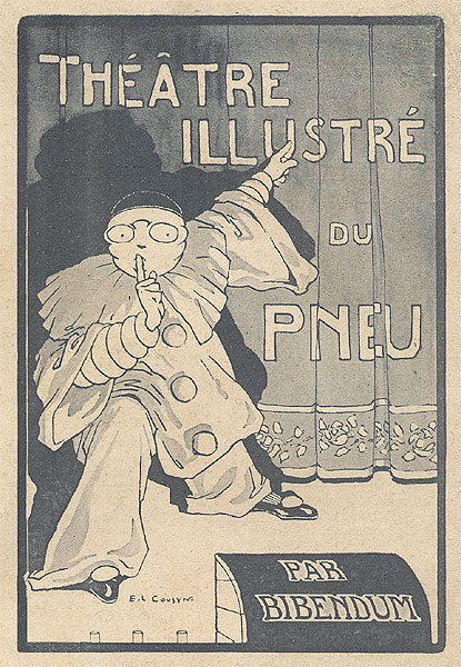 Couverture en noir et blanc d'un des 2 albums du théatre illustré du pneu Michelin.