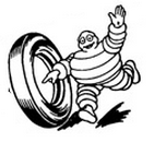 Image(c) Michelin - Type classique du Bibendum courant avec le pneu - années 50 et 60.